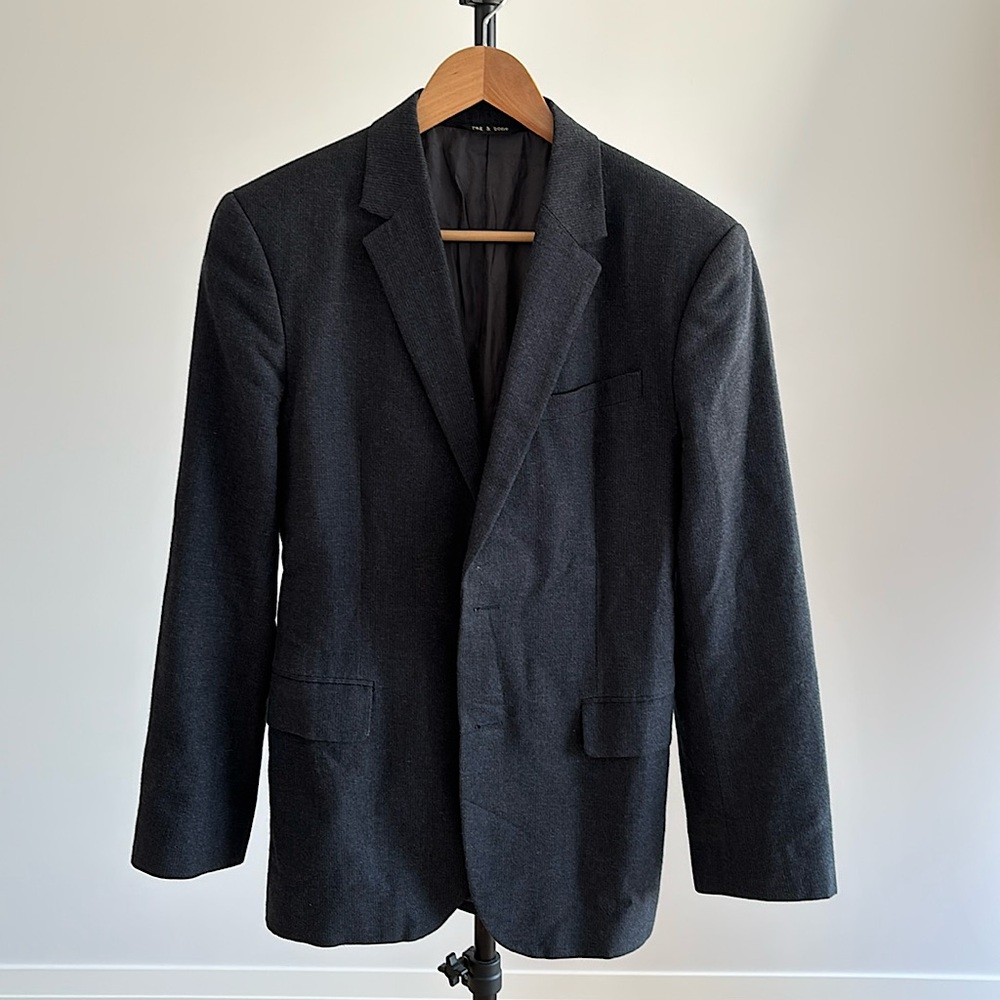 Rag & Bone Men’s Wool Blazer, Sport coat, size 38 dark charcoal